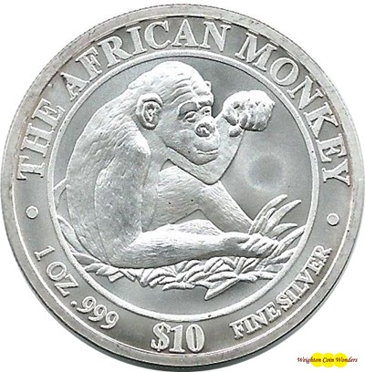 (image for) 2002 Somalia 1oz Silver MONKEY